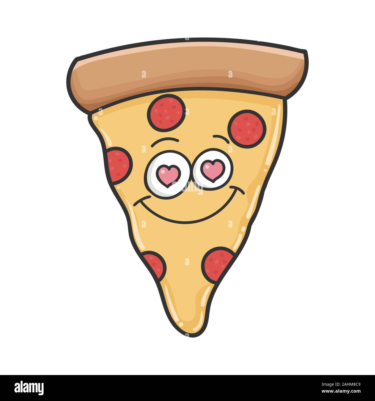 In Liebe Pizza Charakter Cartoon Stock Vektorgrafik Alamy