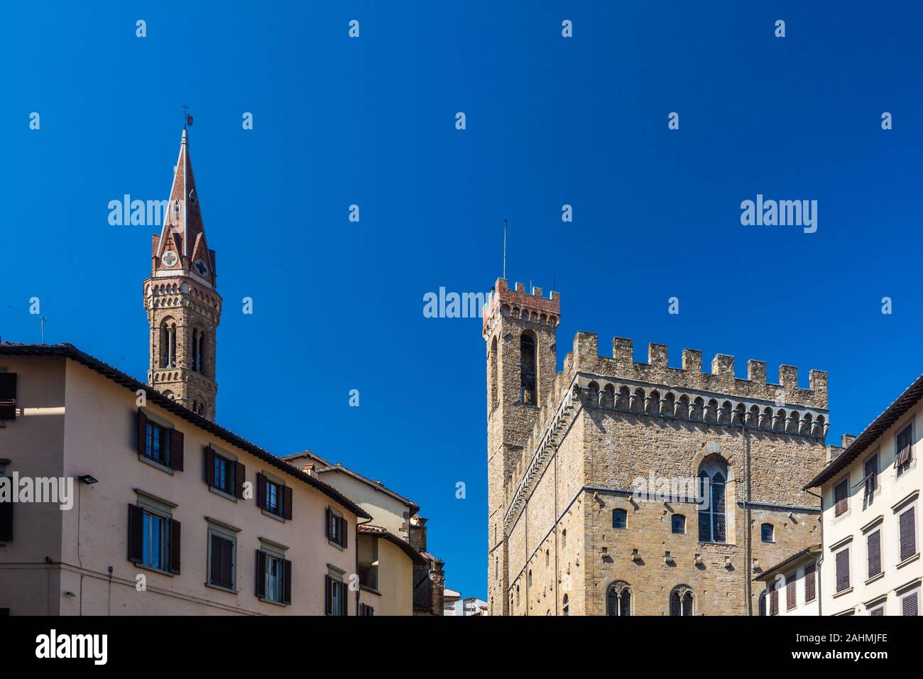 Florenz, Italien - 5. Juni 2019: Das Bargello, auch bekannt als der Palazzo del Bargello, Museo Nazionale del Bargello, Palazzo del Popolo (Palast der Stockfoto