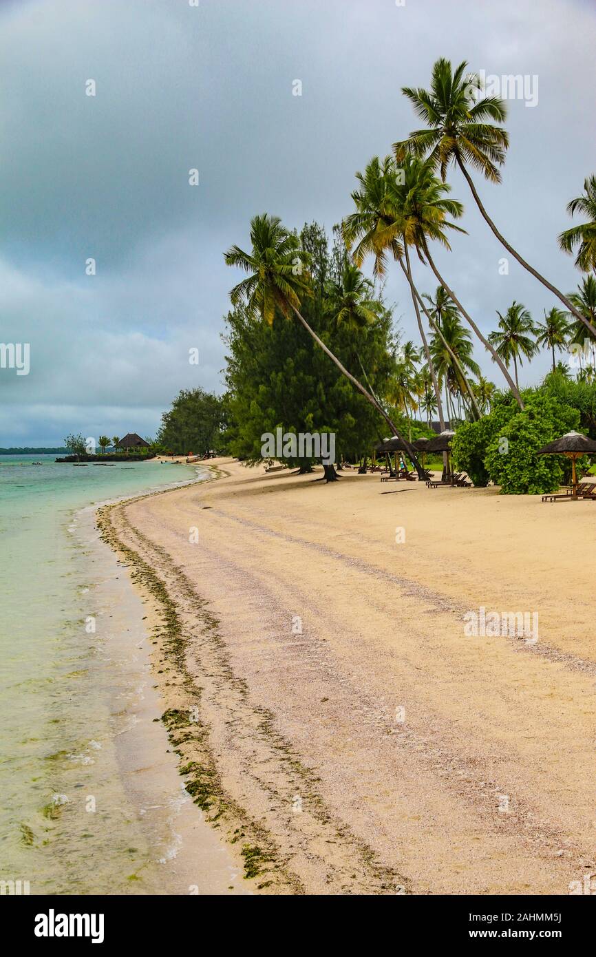 Die herrlichen, unberührten Strand in der Residenz, Sansibar, Tansania - cenizaro Shoreline, natürliches Paradies Stockfoto