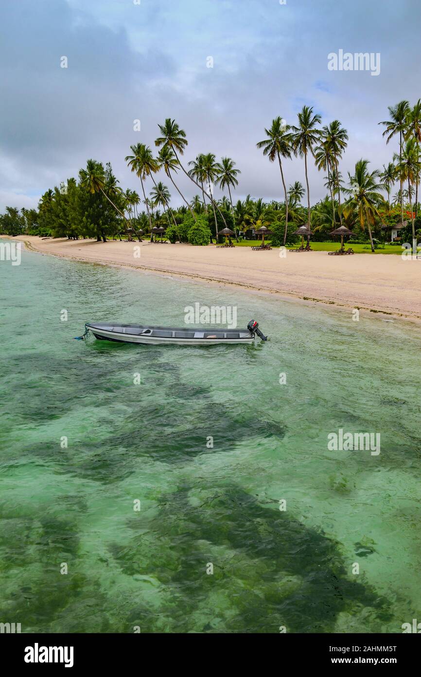 Die herrlichen, unberührten Strand in der Residenz, Sansibar, Tansania - cenizaro Shoreline, natürliches Paradies Stockfoto