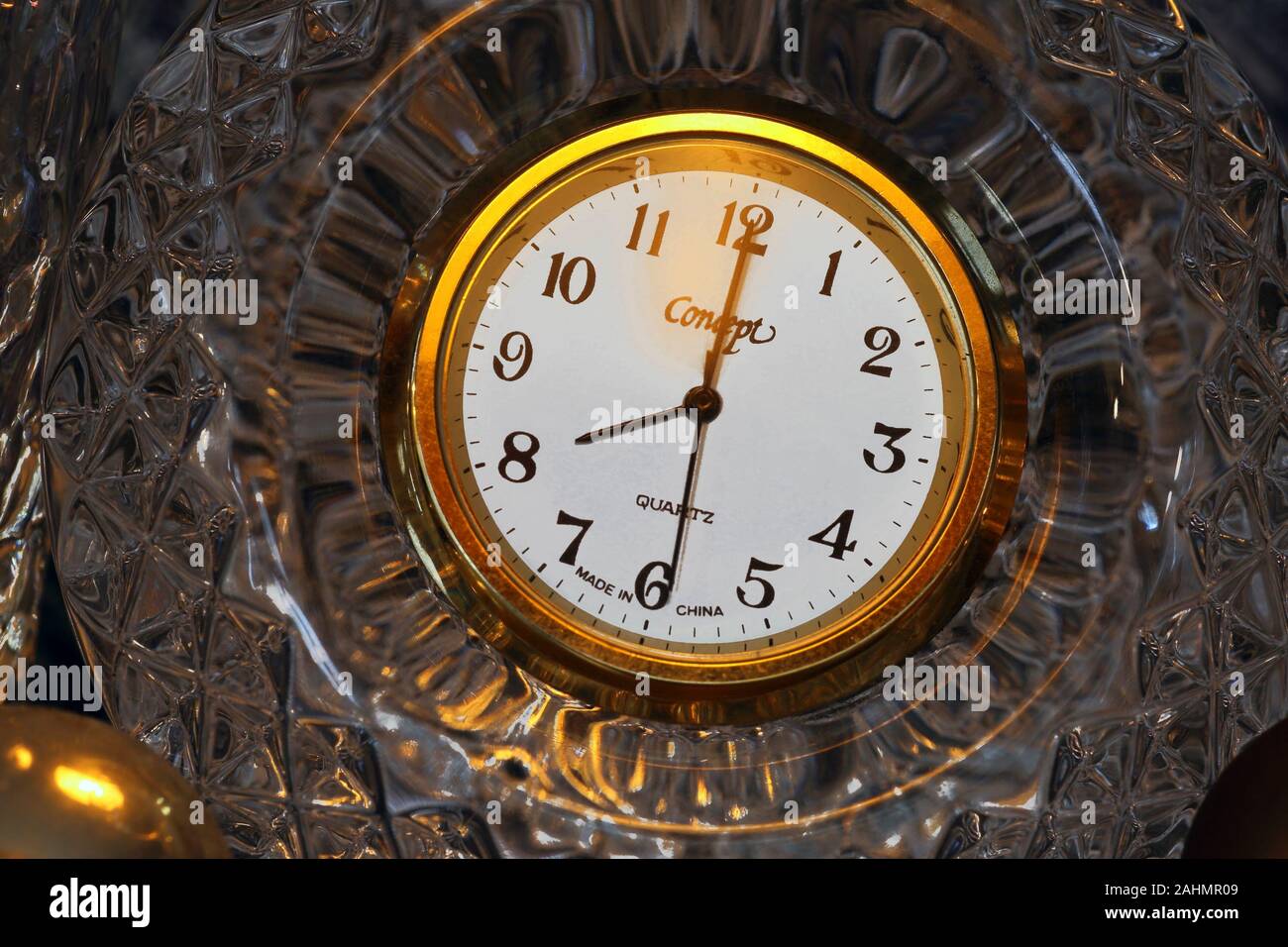 Crystal goldene Uhr in Farbe ICH Stockfoto