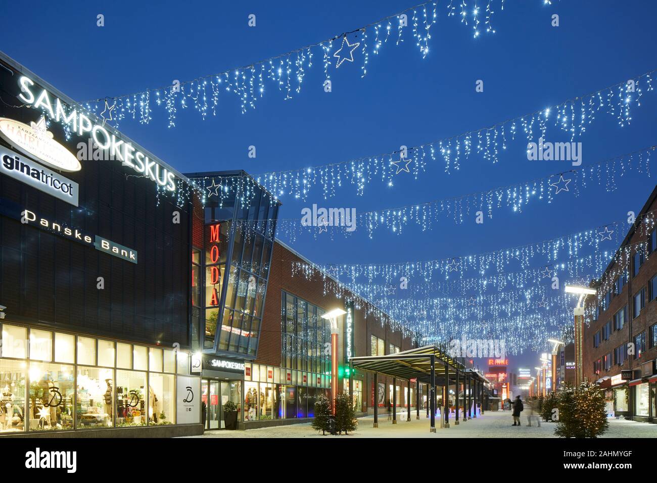 Finnische Rovaniemi eine Stadt in Finnland und der Region Lappland Sampokeskus Shopping Mall n Koskikatu Stockfoto