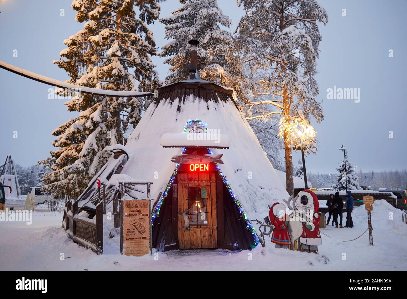 Finnische Rovaniemi eine Stadt in Finnland und der Region Lappland, Santa Claus Village am Polarkreis Stockfoto
