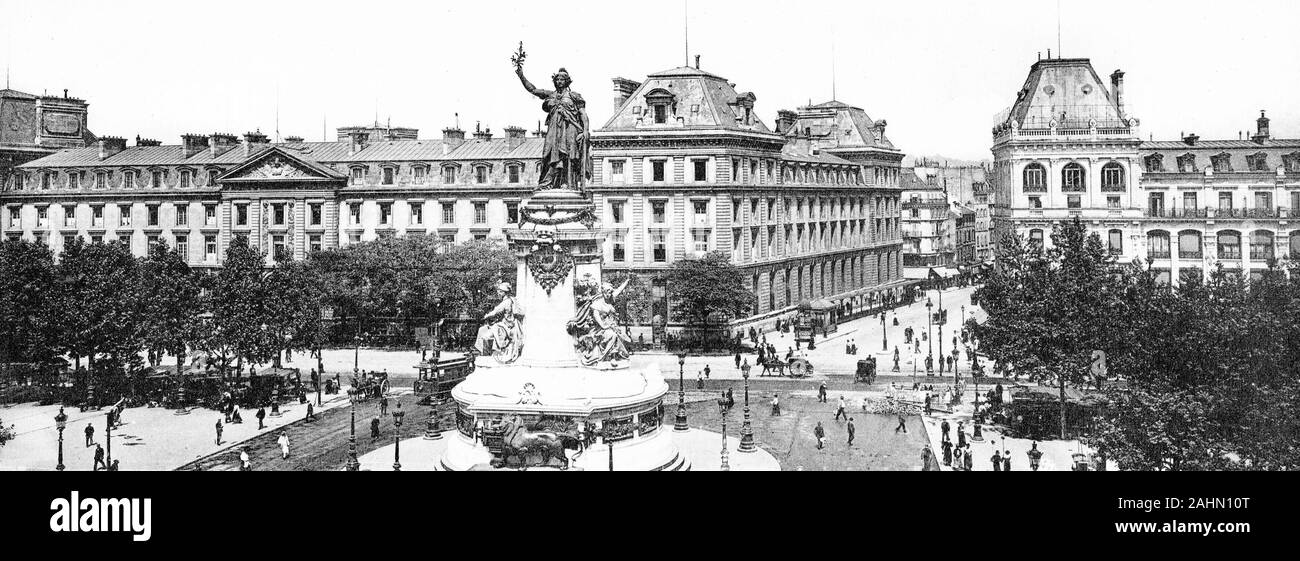 Place De La Republique, Paris, Frankreich, 1900 Stockfoto