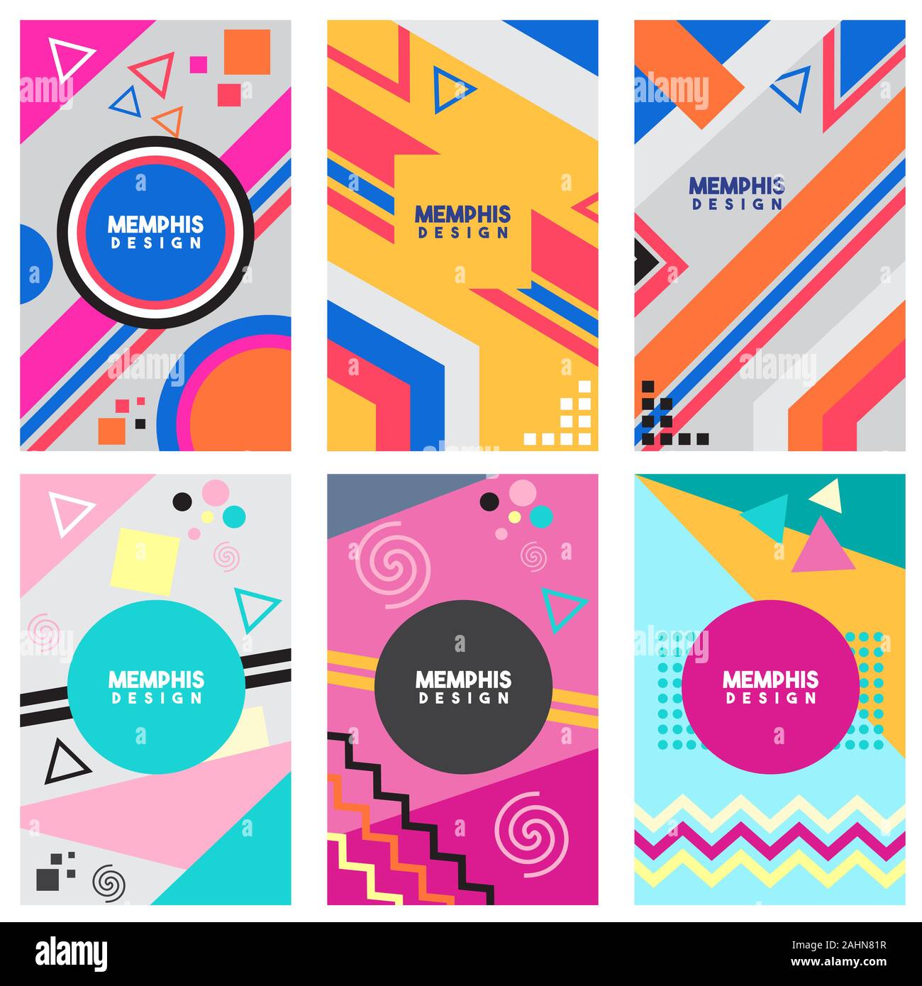 Hintergrund design vector Template mit Memphis style Stockfoto