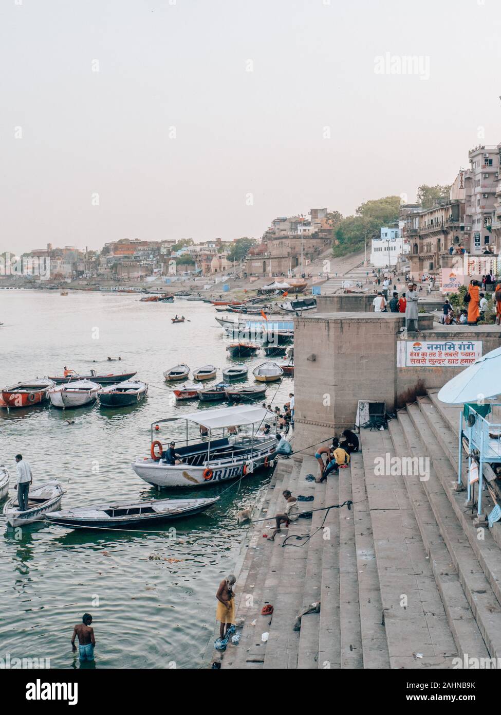 Varanasi Ghats in Indien Stockfoto