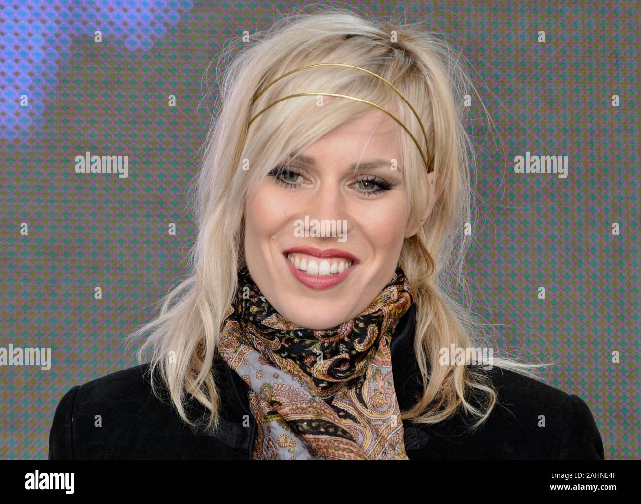 Natasha Bedingfield. "Die One', EA Sports Spiele Fair, Trafalgar Square, London. Großbritannien Stockfoto