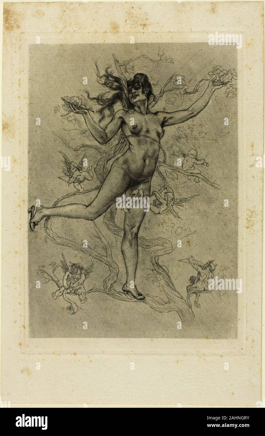 Félicien Rops. Die grapeleaf. 1895. Belgien. Heliogravüre, mit kaltnadel, auf Elfenbein Bütten Stockfoto