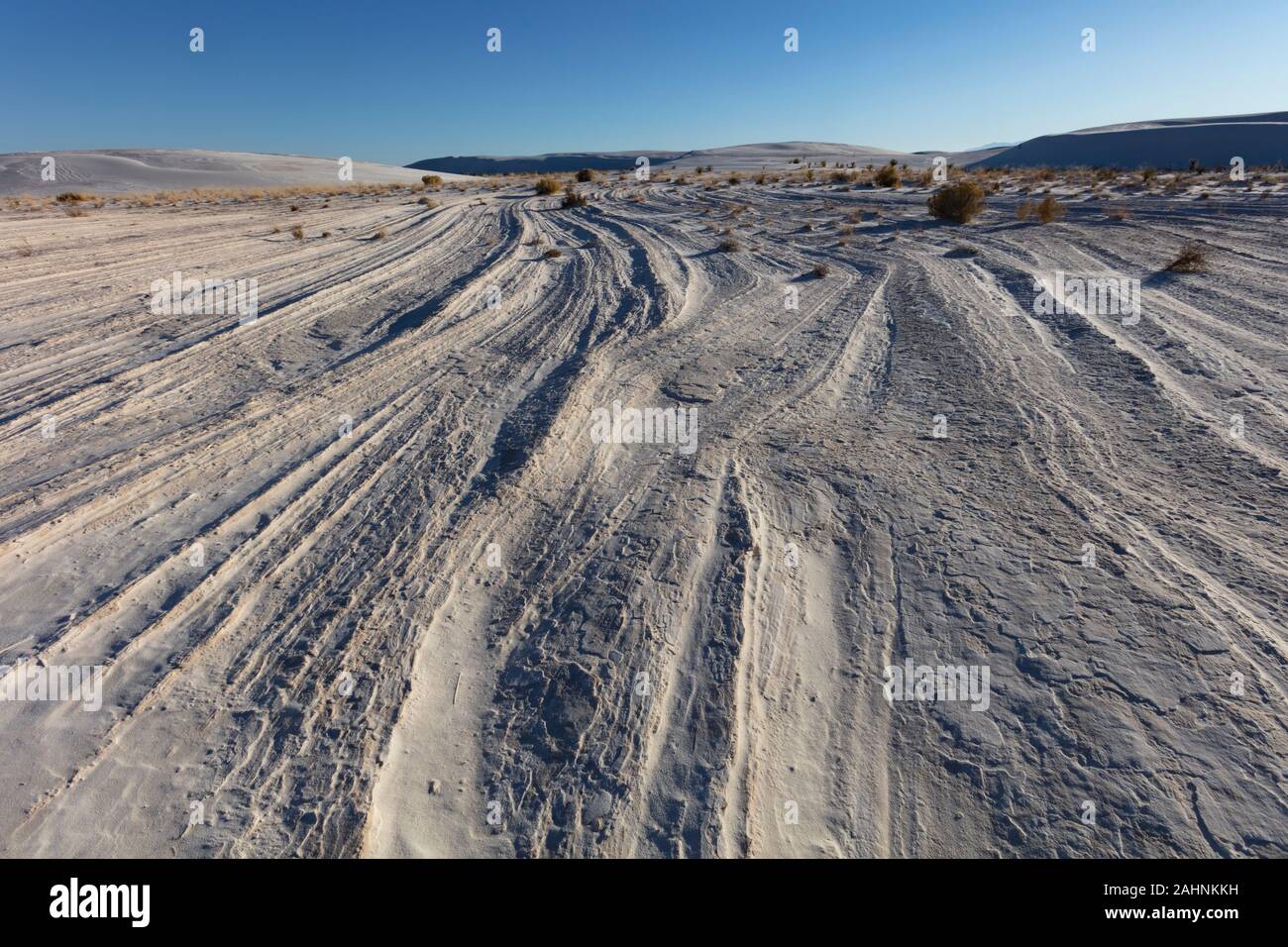 Gipsverdunstungsmuster, White Sands National Park Stockfoto