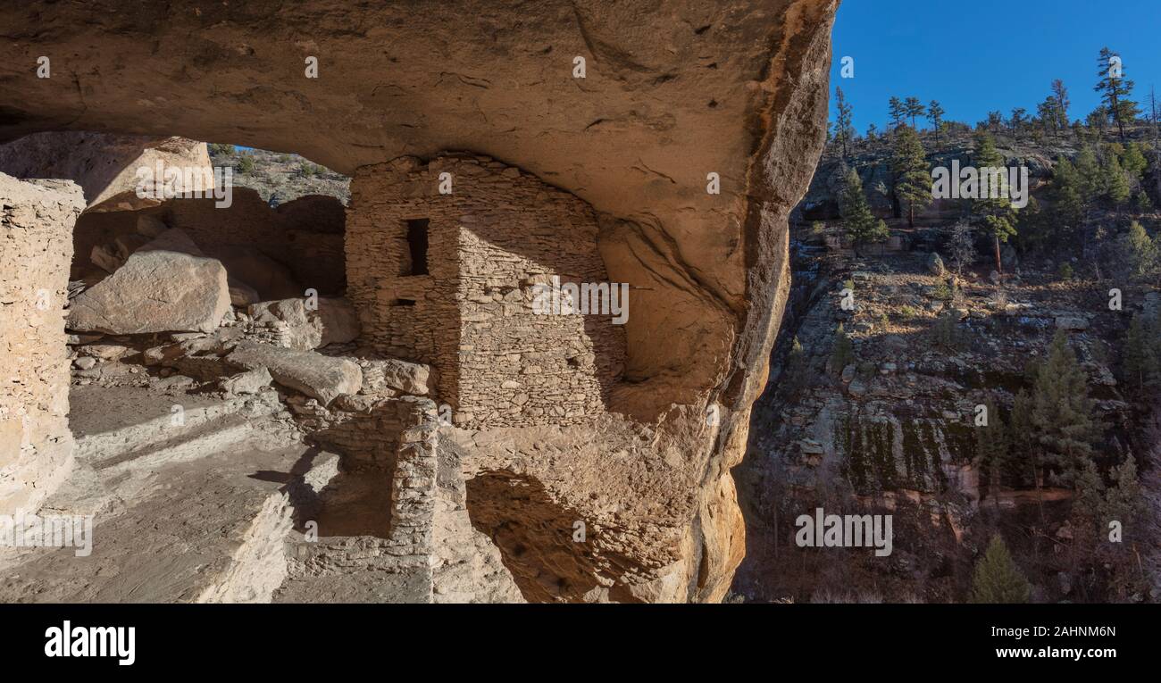 Gila Cliff Dwellings National Monument, Gila National Forest, New Mexico Stockfoto