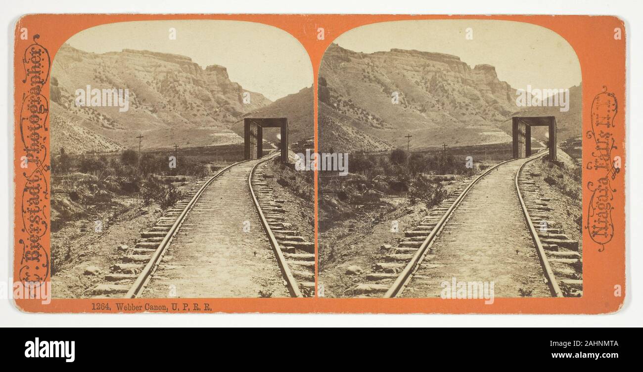 Charles Bierstadt. Webber Canon, U.P.R.R.. 1863 - 1903. In den Vereinigten Staaten. Eiweiß drucken, stereo Stockfoto