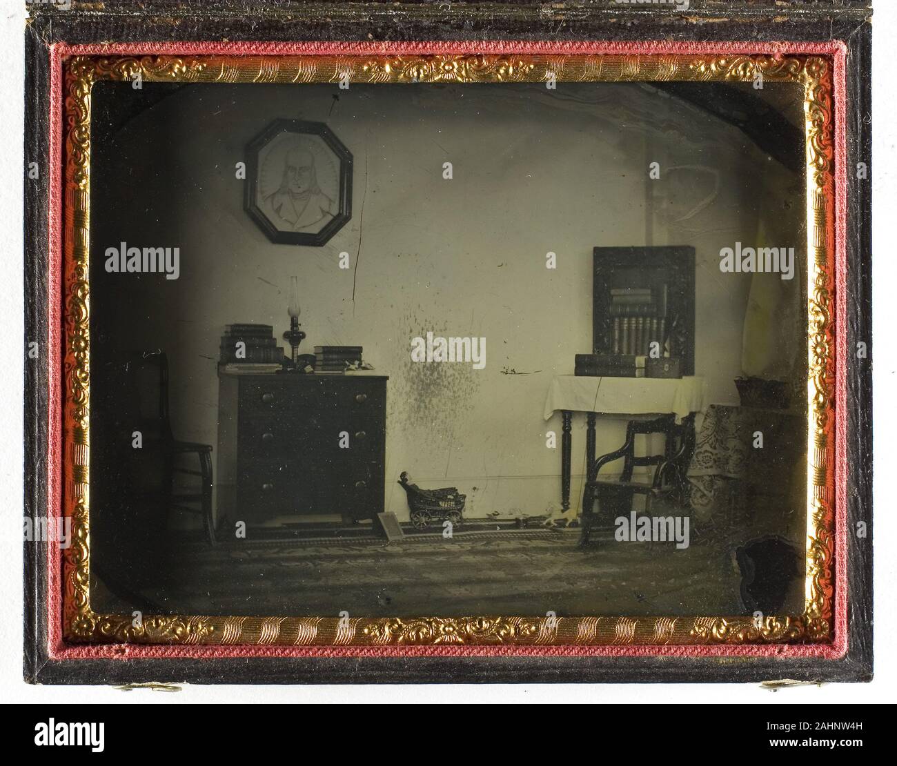 Unbekannt. Interieur. 1851 - 1861. In den Vereinigten Staaten. Ambrotype Stockfoto