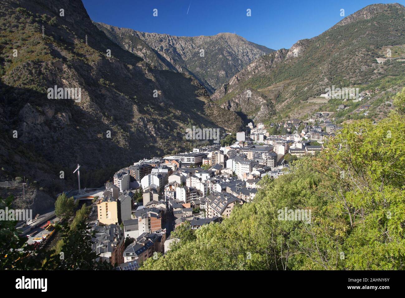 Sant Julia de Loria aus Aixirivall, Andorra. Stockfoto