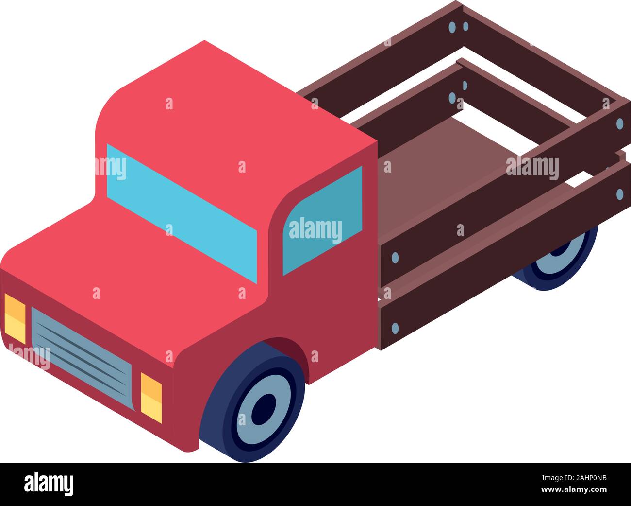 Rote Lkw auf weißem Hintergrund Vector Illustration Design Stock Vektor