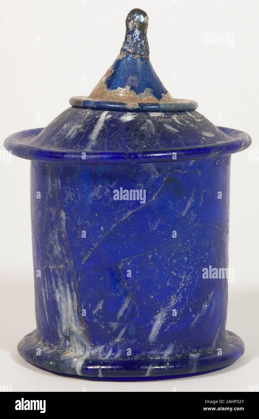Antike römische. Tintenfass. 1 AD 99 AD. Römische Reich. Glas, geblasen Technik Stockfoto