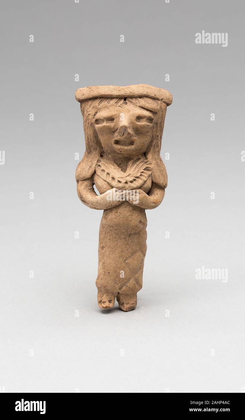 Michoacan. Weibliche Figur. 300 BC - 250 AD. Michoacán. Keramik- und pigment Stockfoto