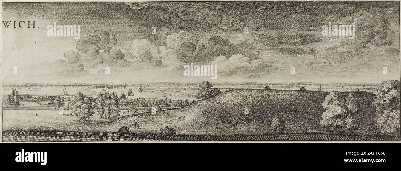 Wenzel Hollar. Greenwich. 1637. Böhmen. Ätzen in zwei Teilen auf zwei Blatt Papier Stockfoto