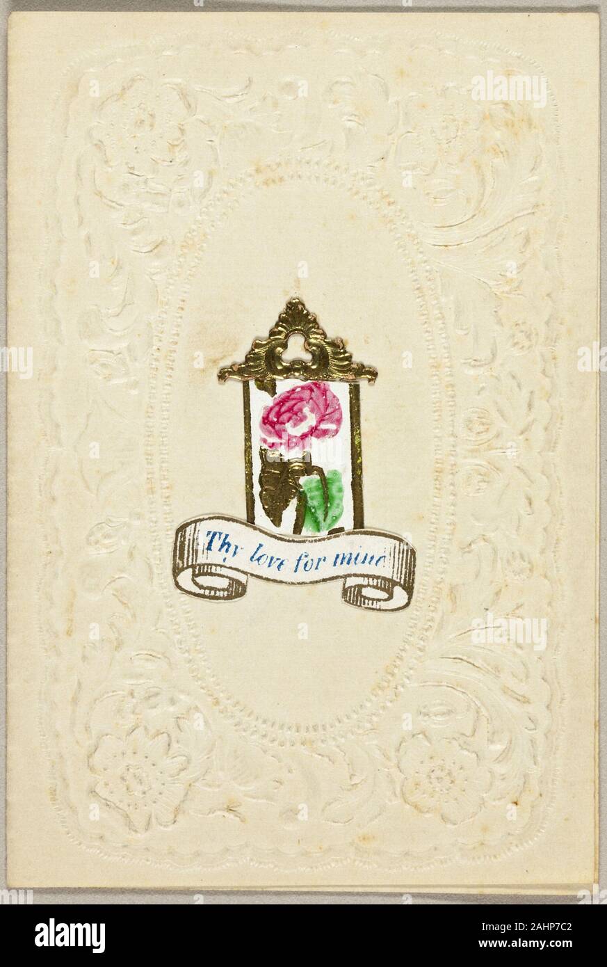 Deine Liebe zu Mir (Valentine). 1825 - 1835. In den Vereinigten Staaten. Collagierte Elemente auf gestanztem Creme webte Papier Stockfoto