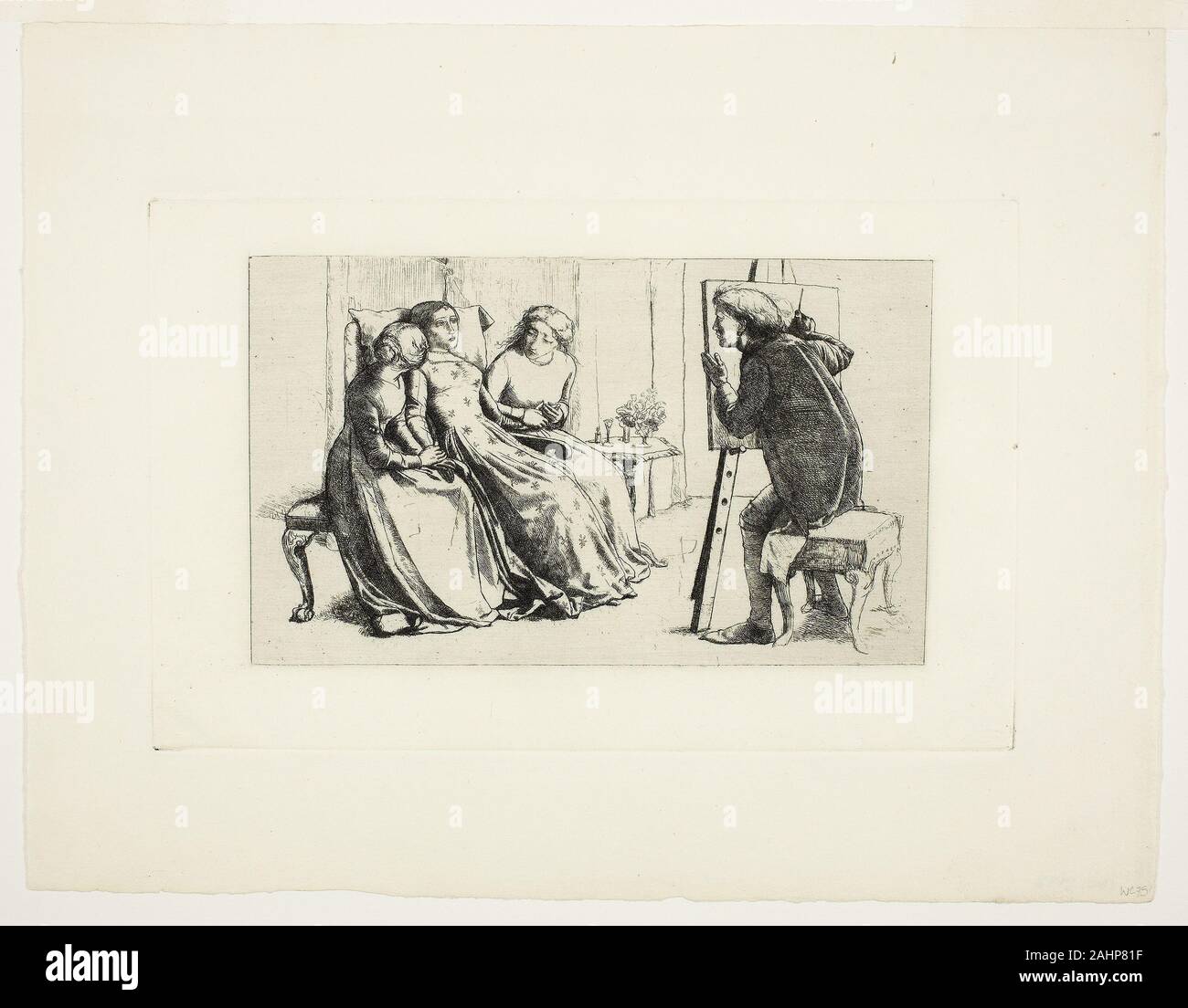 Sir John Everett Millais. Die hl. Agnes der Fürbitte. 1850. England. Ätzung auf Creme Bütten Stockfoto