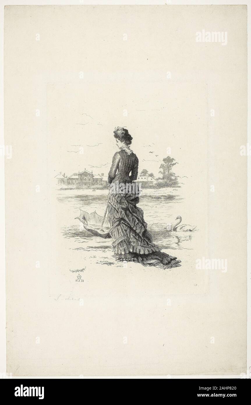 Sir John Everett Millais. Einen Penny für Ihre Gedanken. 1878. England. Radierung auf Elfenbein Bütten Stockfoto