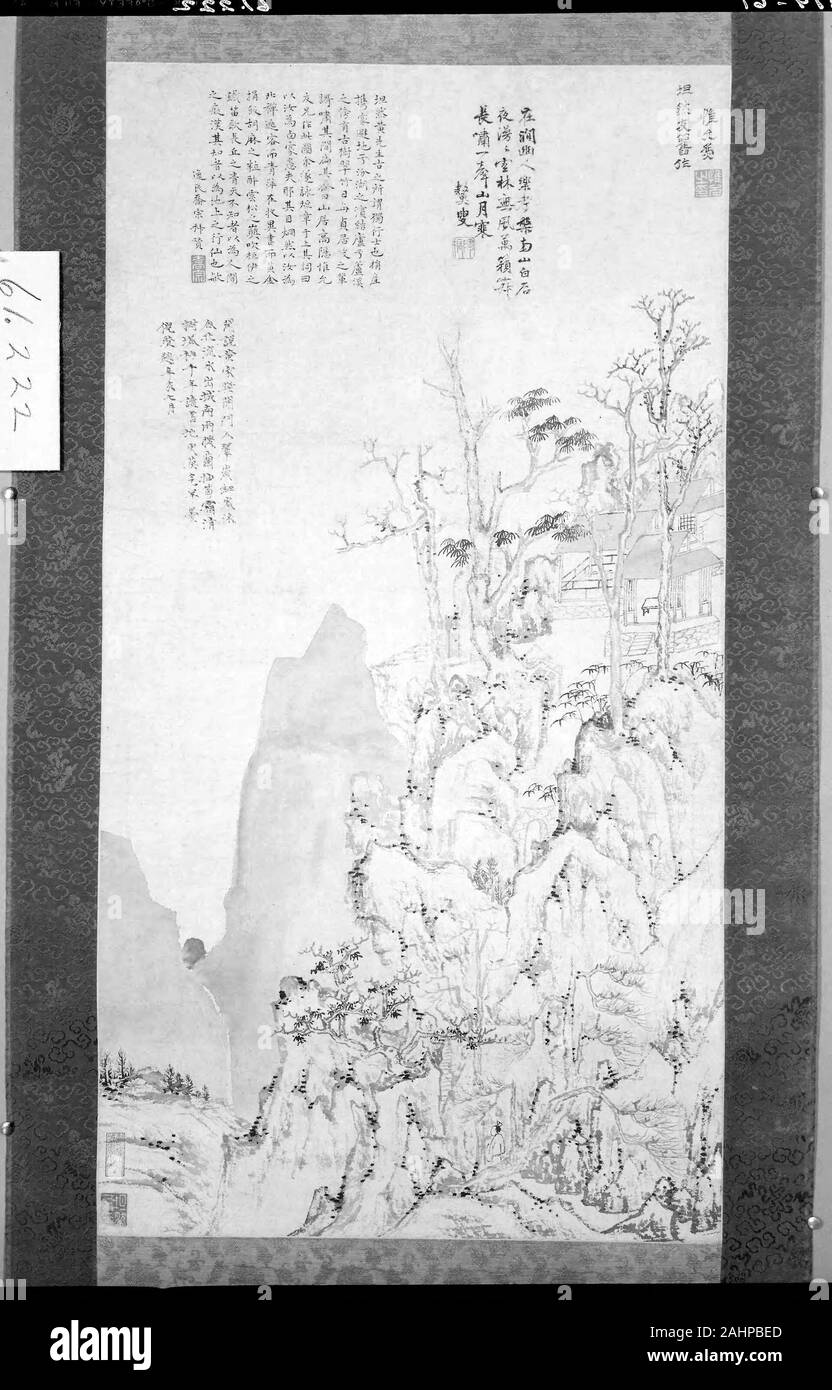 Chen Ruyan. Edle Einsiedler in einem Rückzug in die Berge. 1662 - 1722. China. Hängerolle, Tusche auf Papier Stockfoto