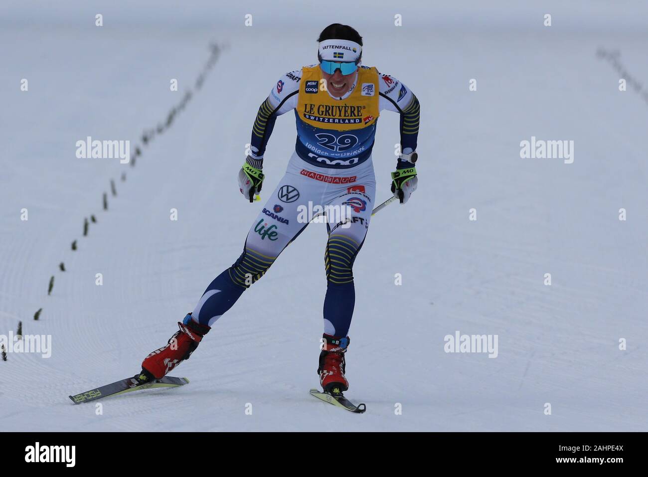 Charlotte Kalla (SWE) während der Frauen 15 km Intervall Start frei der FIS Tour de Ski - Langlauf Ski World Cup 2019-20 am 31 Dezember, 2019 in Toblach, Toblach, Italien. Foto: Pierre Teyssot/Espa-Images Stockfoto