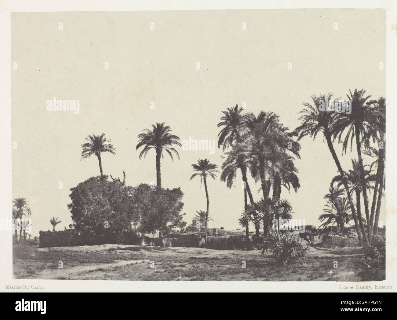 Maxime Du Camp. Village de Hamameh, Haute-Egypte. 1849 - 1851. Frankreich. Gesalzene Papier drucken, Platte 21 aus dem Album Egypte, Nubie, Palästina et 80(1852) Stockfoto