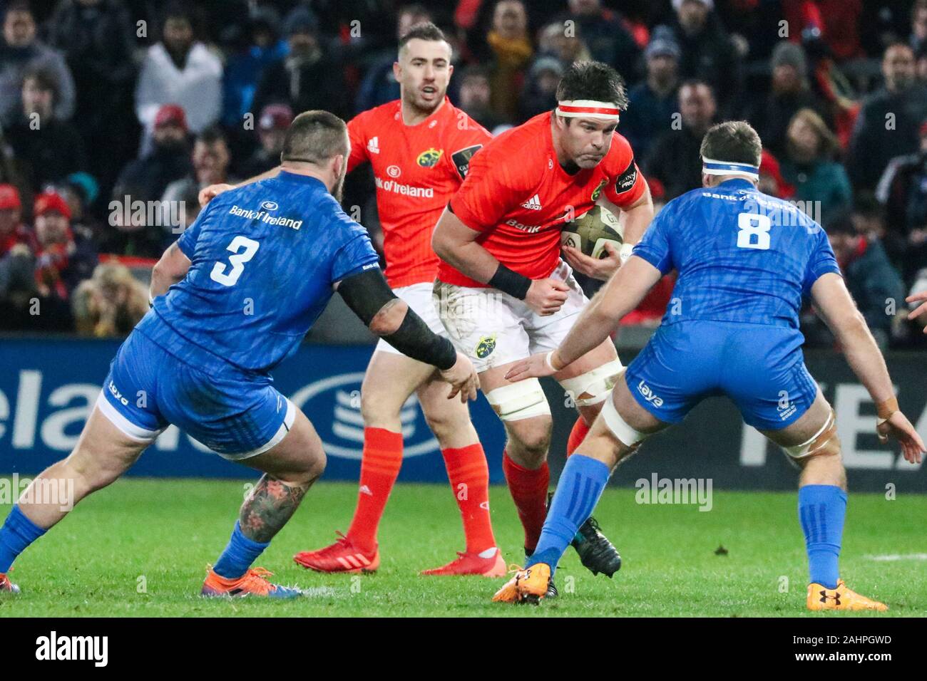 Dezember 28th, 2019, Cork, Irland: Billy Holland bei den Pro 14-Munster Rugby versus Leinster Rugby Spiel im Thomond Park Stockfoto