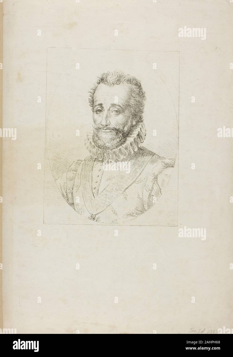 Baron François Pascal Simon Gérard. Portrait von Henry IV. 1817. Frankreich. Lithographie in Schwarz auf Elfenbein webte Papier Stockfoto