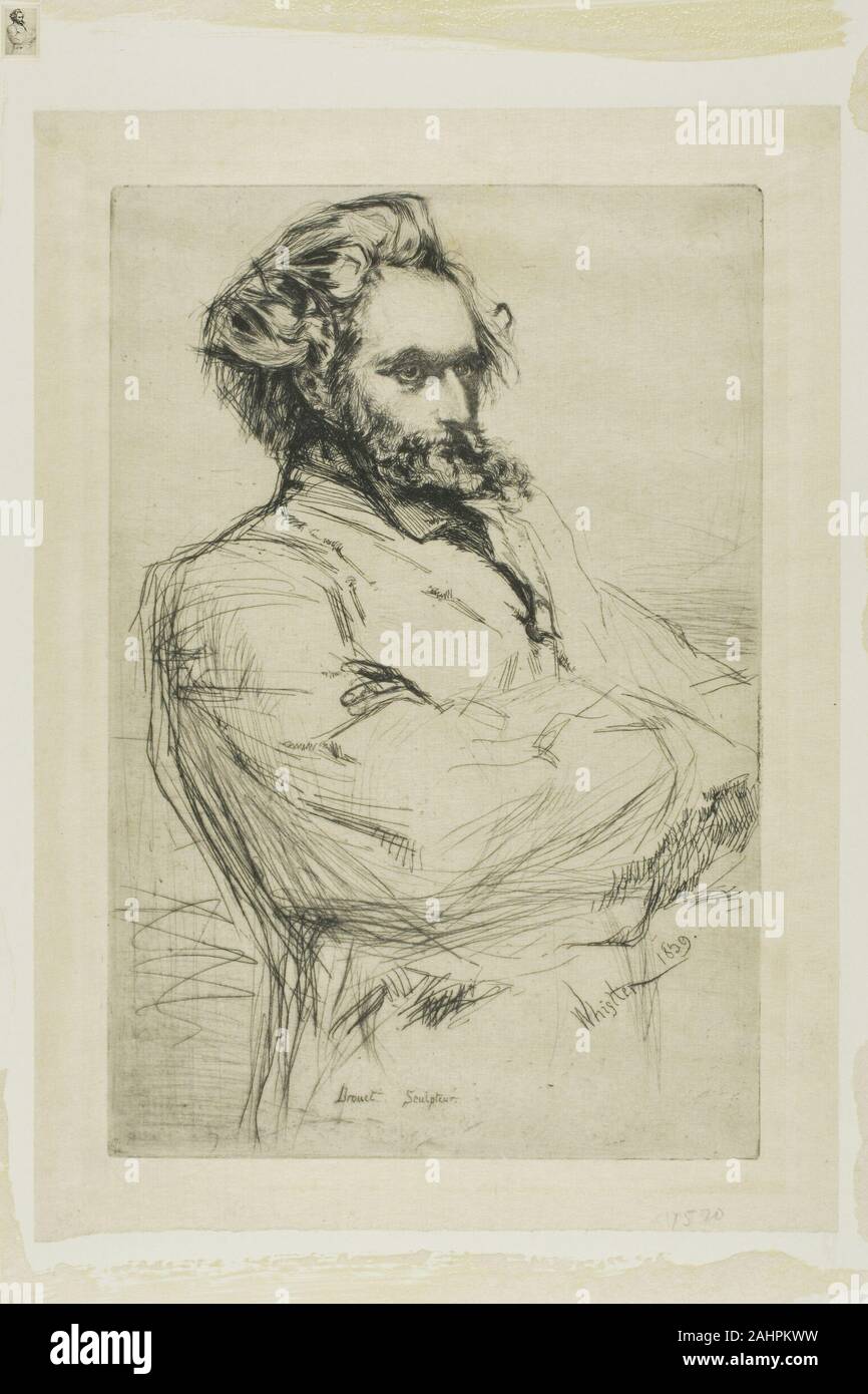 James McNeill Whistler. C.L. Drouet, Bildhauer. 1859. In den Vereinigten Staaten. Ätzen und kaltnadelradierung in schwarzer Tinte auf Creme Japanisches Papier Stockfoto