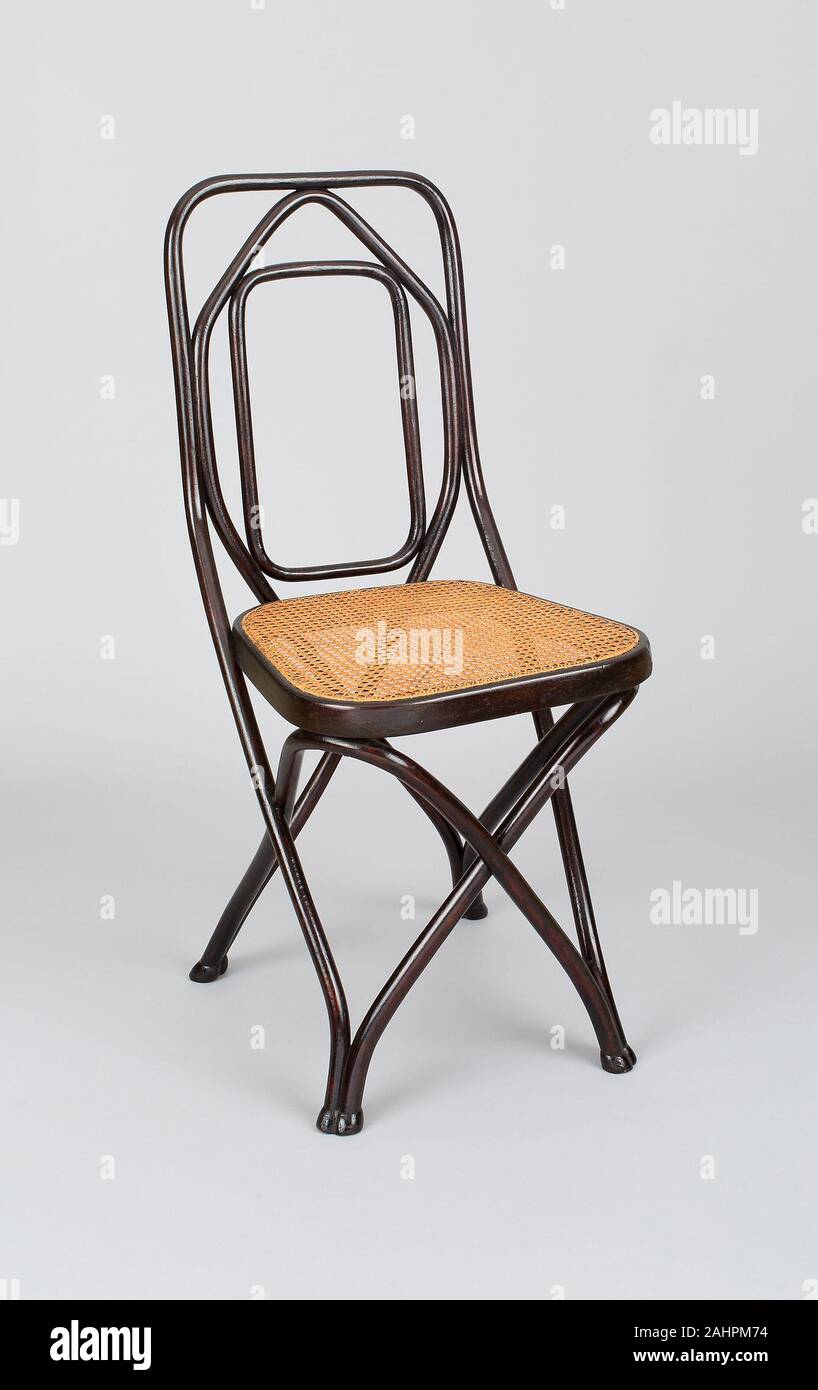 August Thonet (Designer). Side Chair. 1880 - 1890. Österreich. Buche, Zuckerrohr Stockfoto