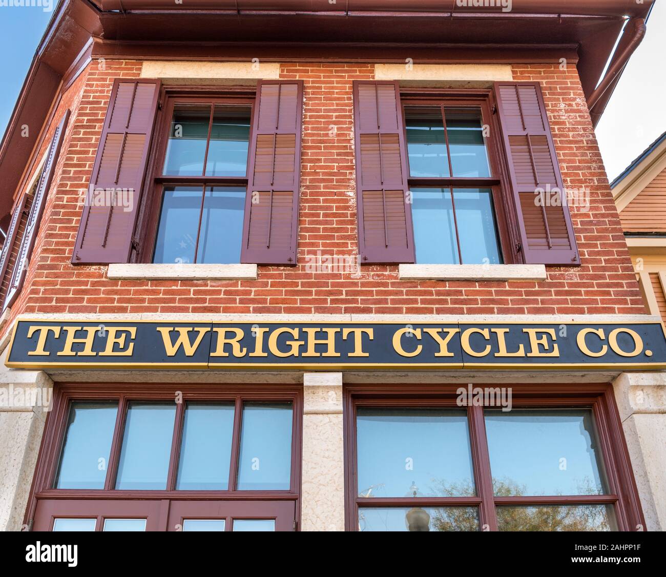 Wright Brothers Bicycle Shop im Dayton Aviation Heritage National Historical Park, Dayton, Ohio, USA Stockfoto