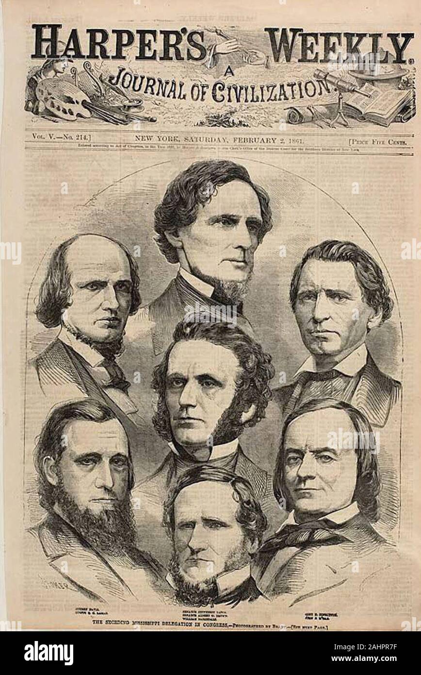 Winslow Homer. Die Trennung der Mississippi Delegation im Kongress. 1861. In den Vereinigten Staaten. Holzstich auf Papier Stockfoto
