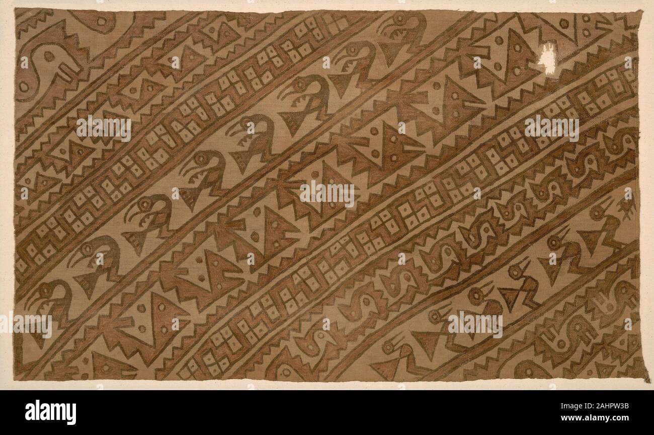 Chancay. Panel. 1000 - 1476. Peru. Baumwolle, in Leinwandbindung; bemalte Stockfoto