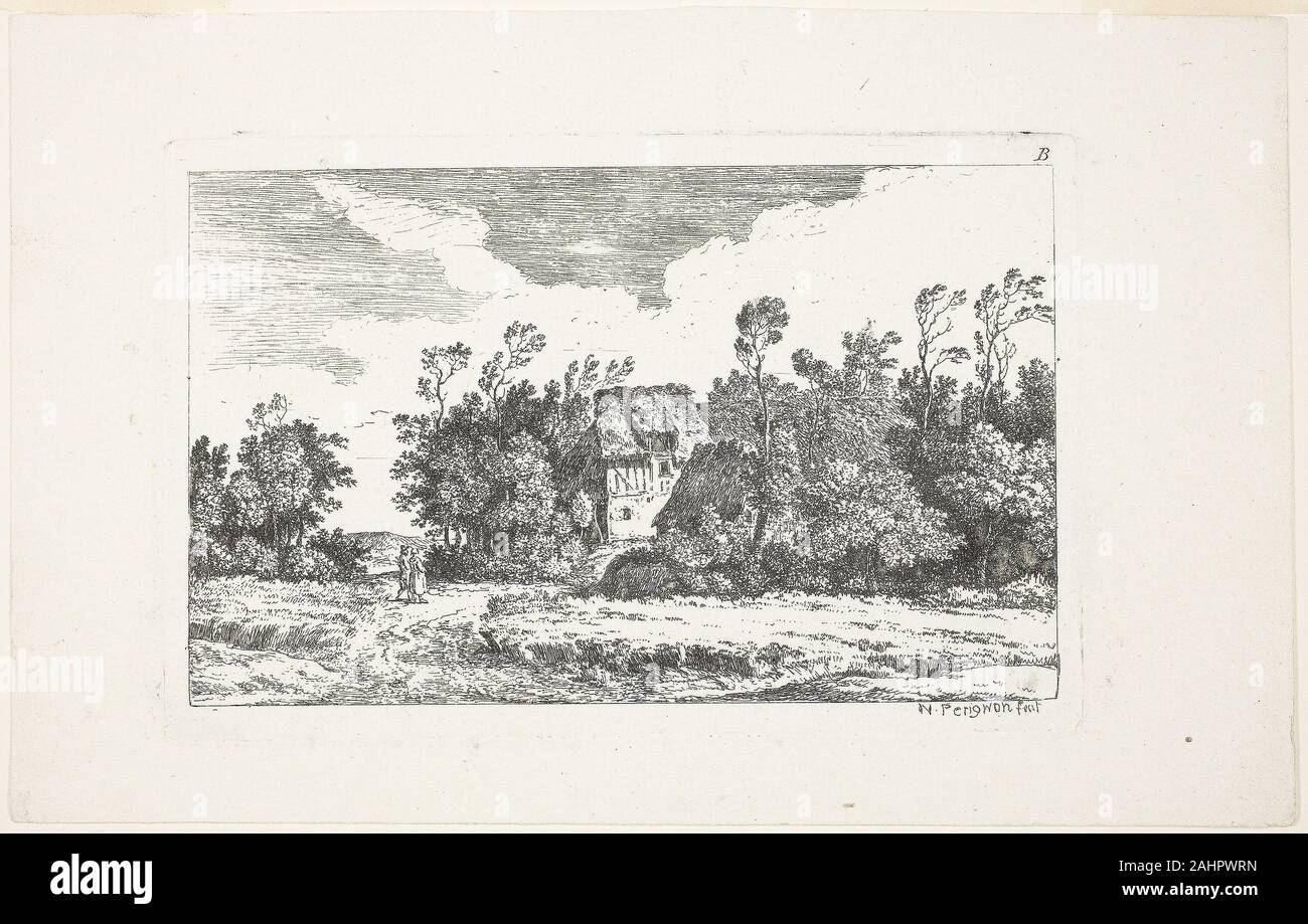 Nicolas Pérignon. Landschaft, von Deuxieme Cahier de Paysage. 1772. Frankreich. Ätzung auf Off-white Bütten Stockfoto