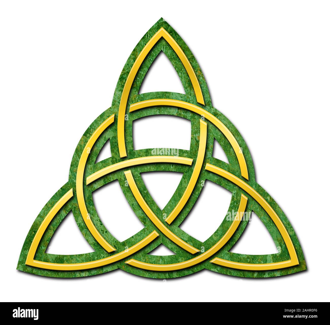 Celtic Trinity Knot isoliert gegen einen weißen Hintergrund Stockfoto