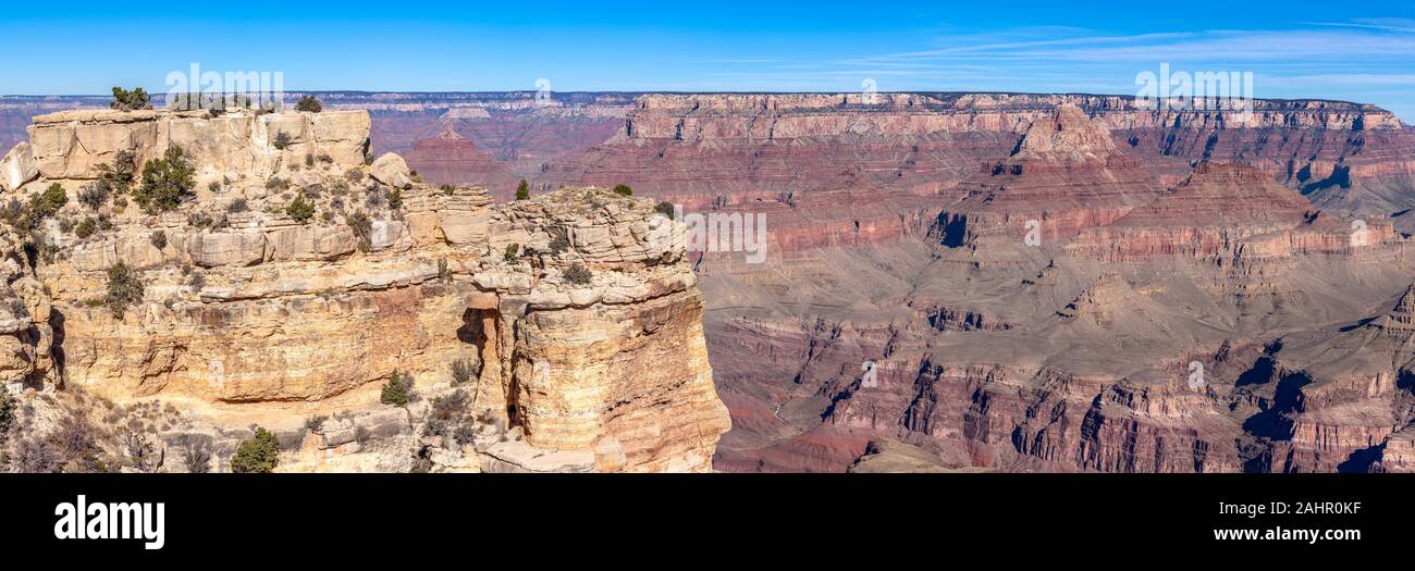 Einen dramatischen Blick auf die Bergigen Grand Canyon von Moran Point gesehen. Stockfoto