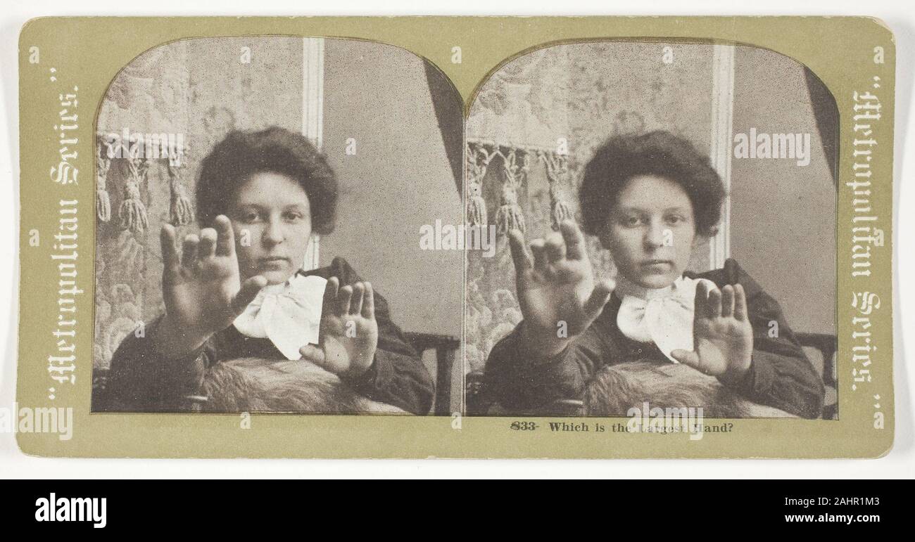 Unbekannt. Das ist der grösste Hand. 1875 - 1899. In den Vereinigten Staaten. Eiweiß drucken, Stereo, Nr. 833 aus der Serie Metropolitan Serie Stockfoto