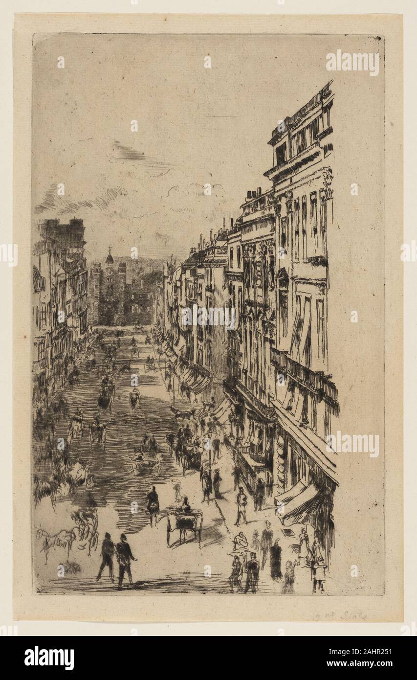 James McNeill Whistler. St. James's Street. 1878. In den Vereinigten Staaten. Ätzen und kaltnadelradierung mit Foul beißen in schwarzer Tinte auf Creme Bütten Stockfoto