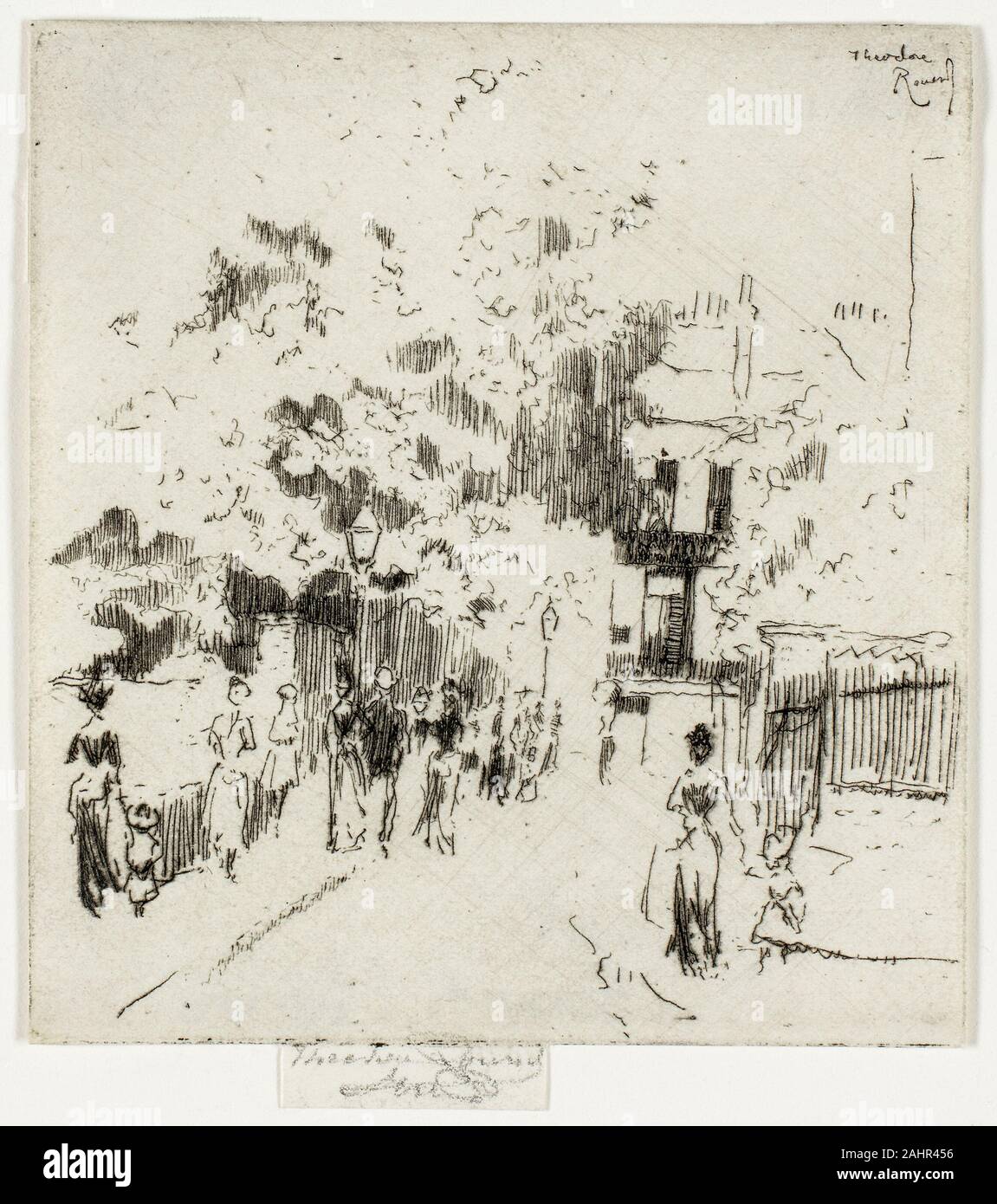 Theodore Roussel. Bank Holiday, Ecke Beaufort Street, Chelsea. 1888 - 1889. England. Ätzen in Schwarz auf Elfenbein webte Papier Stockfoto