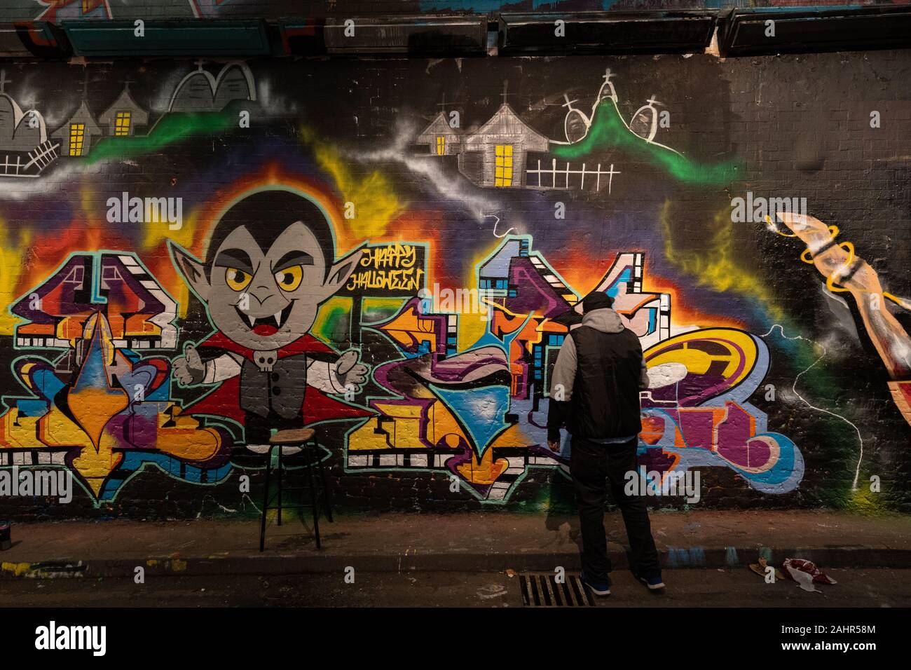 Street Art in Leake Street, London, UK Stockfoto