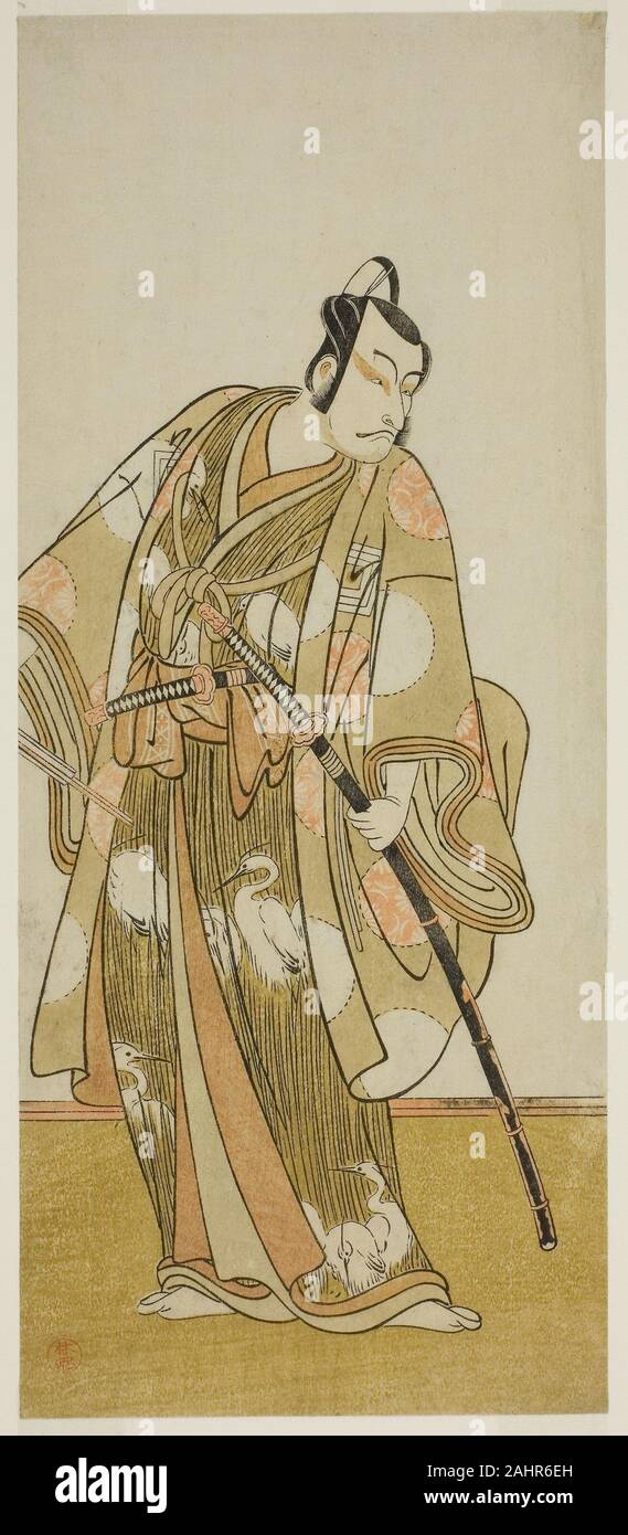 Shunsho Katsukawa. Der Schauspieler Ichikawa Danjuro V in eine unbekannte Rolle. 1768 - 1778. Japan. Farbe holzschnitt; hosoban Stockfoto