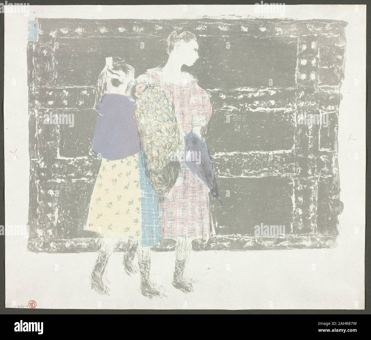 Jean Édouard Vuillard. Auf der Brücke von Europa, Platte neun von Landschaften und Interieurs. 1899. Frankreich. Farblithographie auf Gräulich-elfenbein China Papier Stockfoto