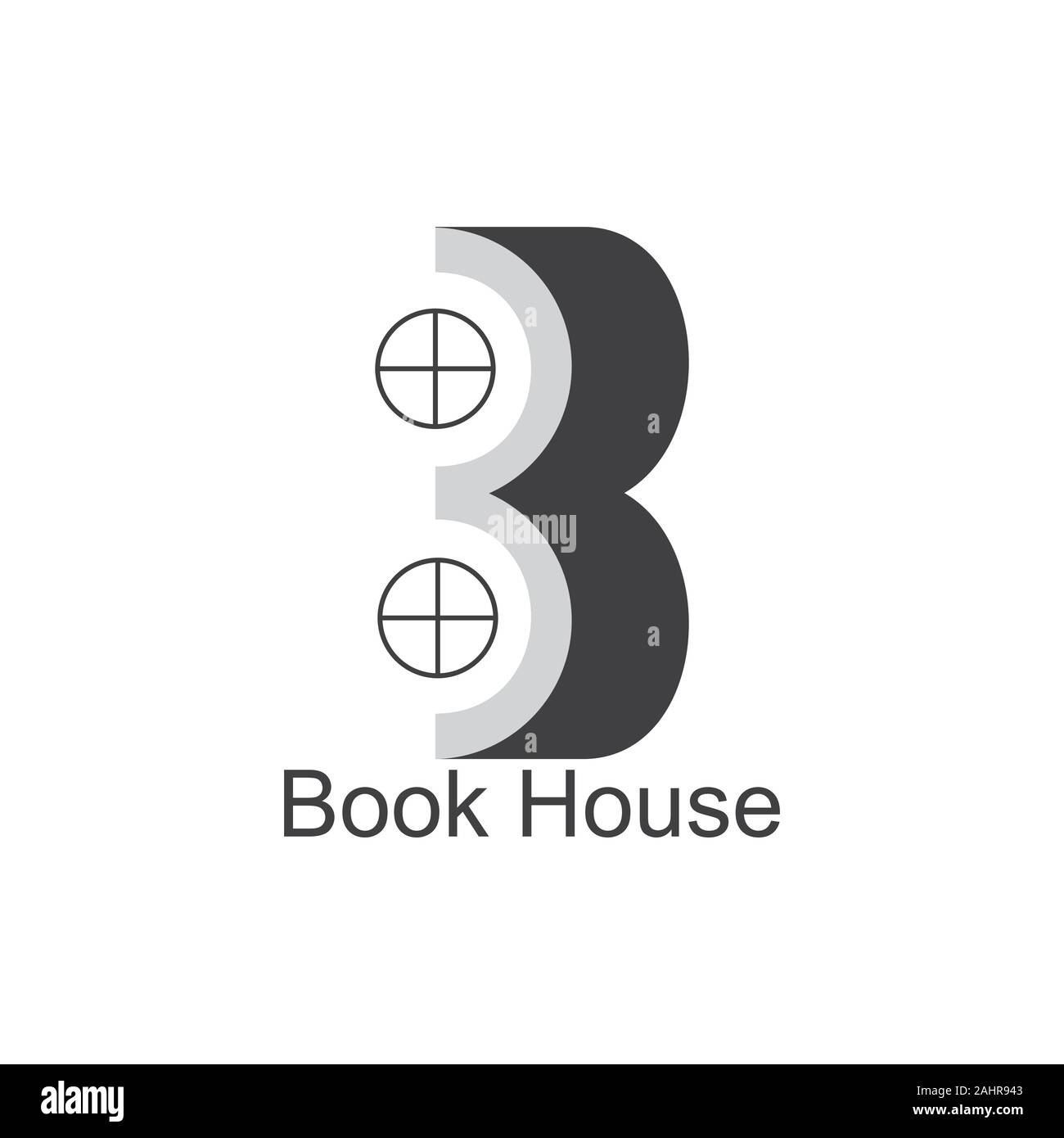 Buchstabe b Book House symbol Bildung logo Vektor Schule Stock Vektor