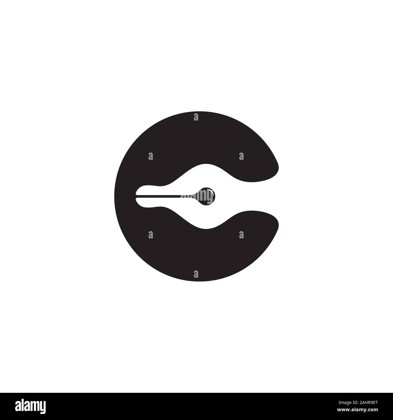 Buchstabe c pen Tinte Kurven design Symbol logo Vektor Stock Vektor