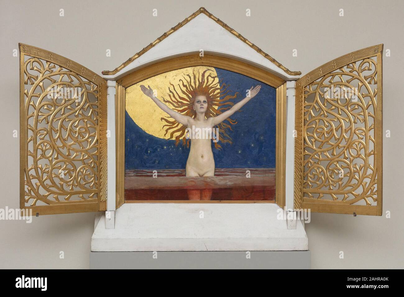 Axli Gallen-Kallela. Ad Astra. 1894 - 1896. Öl auf Leinwand mit einer bemalten und vergoldeten Schrein aus Holz Stockfoto