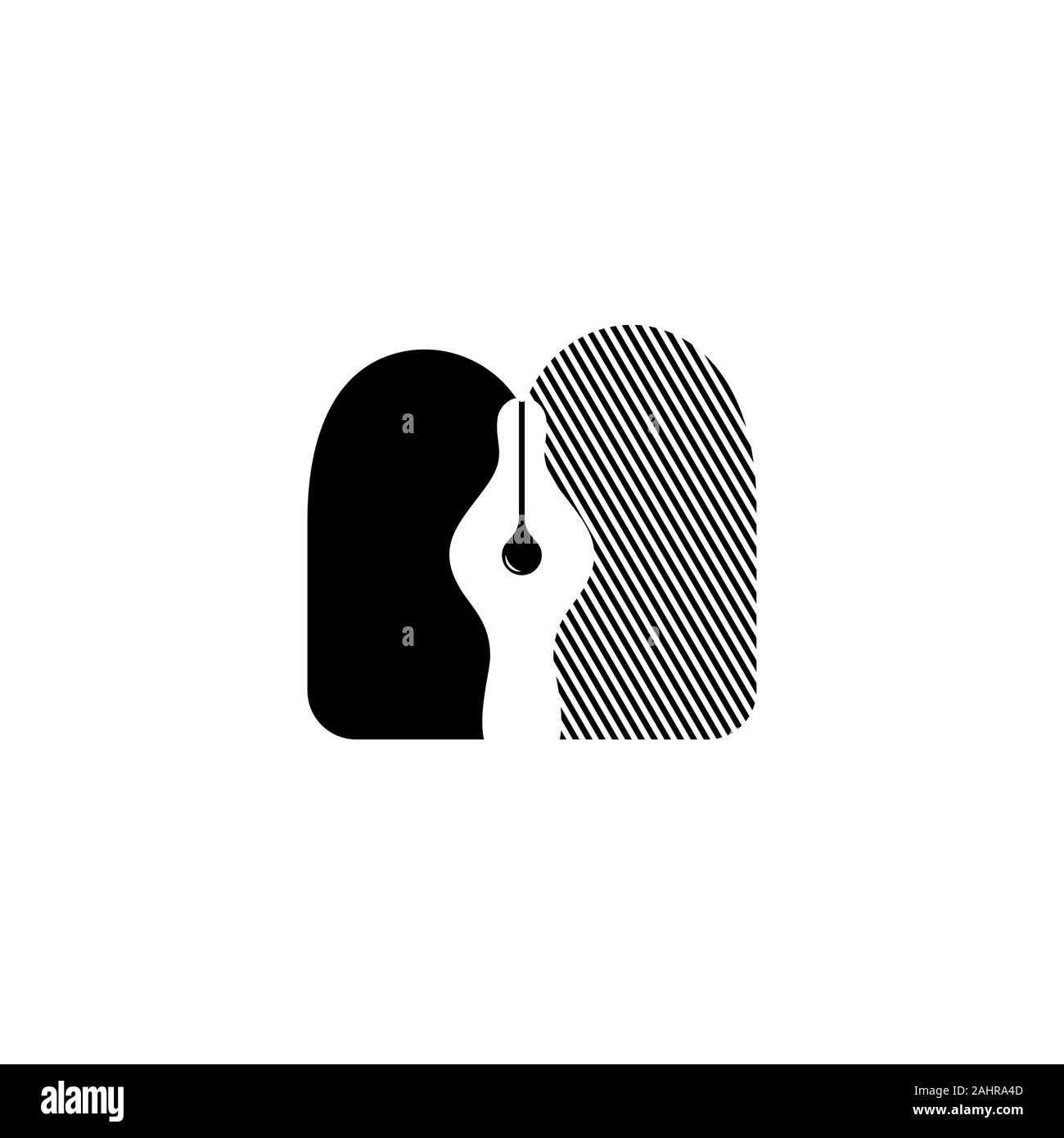 Buchstabe m pen writer Streifen silhouette Design symbol Vektor Stock Vektor