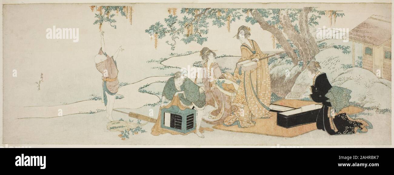 Katsushika Hokusai. Picknick Party. 1796 - 1812. Japan. Farbe holzschnitt; surimono Stockfoto