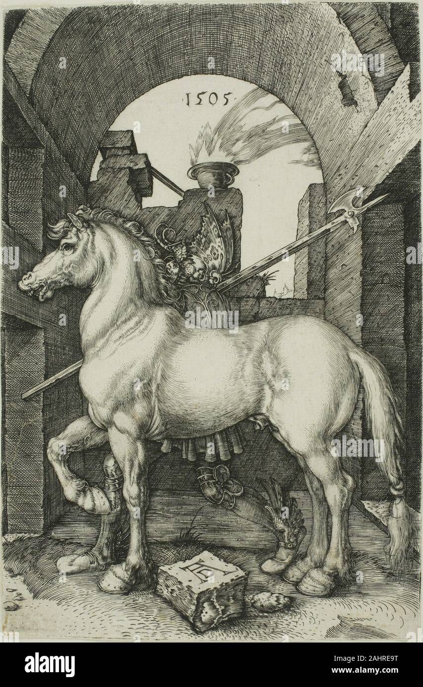 Albrecht Dürer. Das kleine Pferd. 1505. Deutschland. Gravur in Schwarz auf Elfenbein Bütten Stockfoto