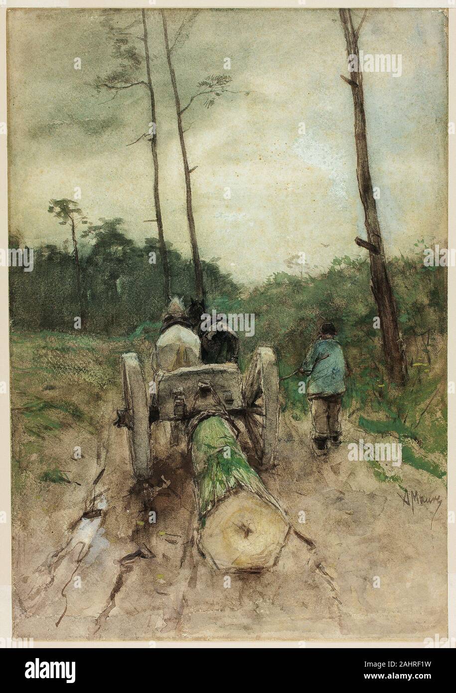 Anton Mauve. Der Förster Warenkorb. 1843 - 1888. Niederlande. Aquarell auf Creme webte Papier Stockfoto